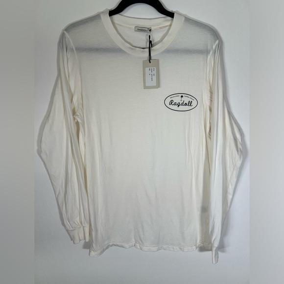 NWT Ragdoll Los Angeles white long slv tshirt logo sz M California beachy - Picture 1 of 10